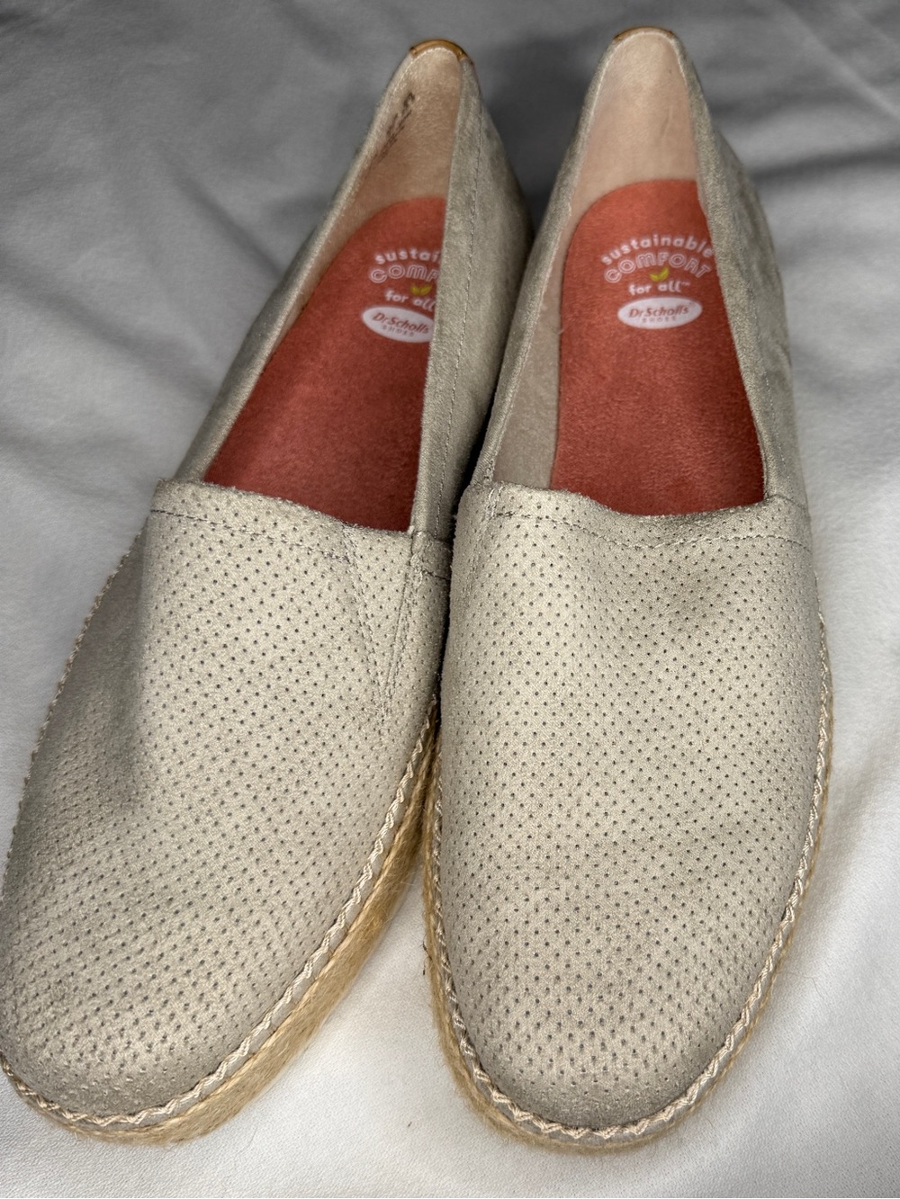 Dr. Scholl's women's Light gray Perforated Slip-On Espadrille